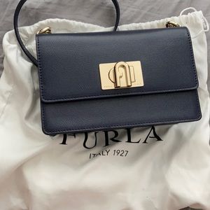 Furla 1927 Mini Crossbody navy comes w dust bag like new